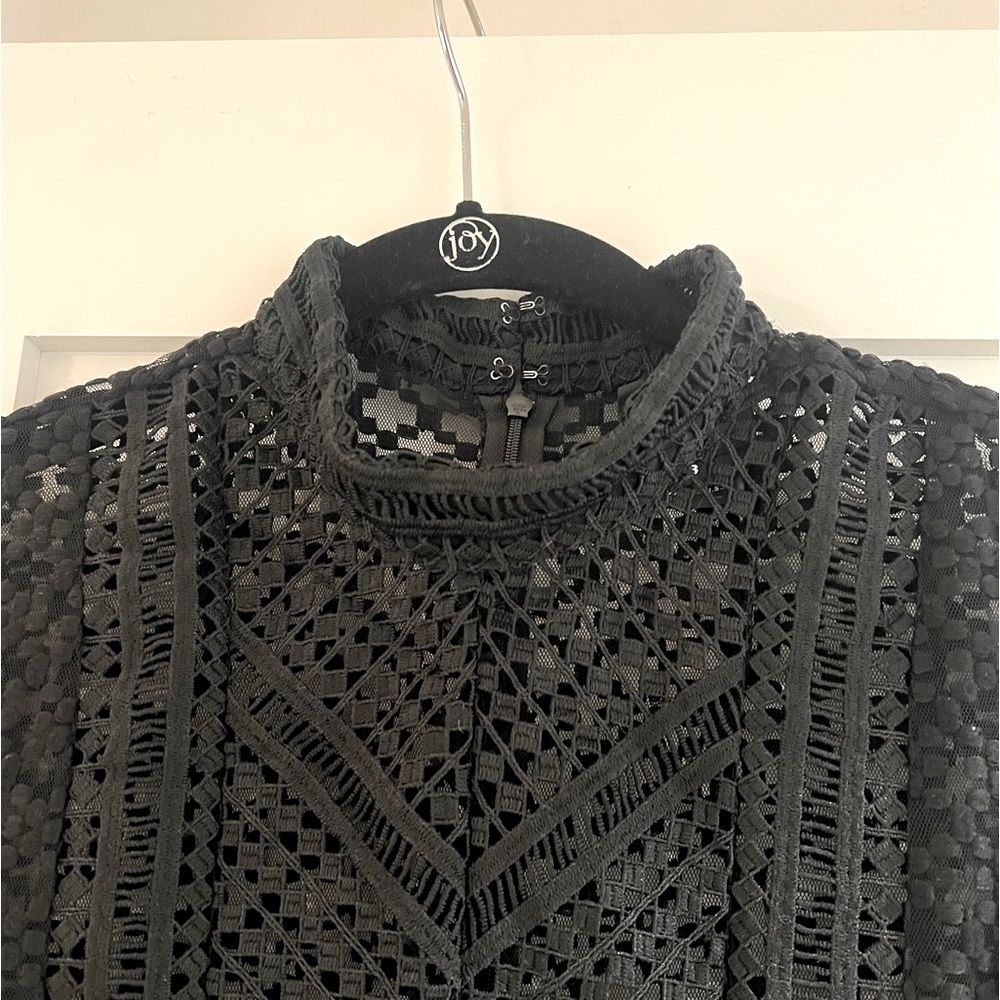 Anna Sui Black Lace Top Top Sz 8 - Picture 2 of 4